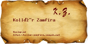 Kollár Zamfira névjegykártya